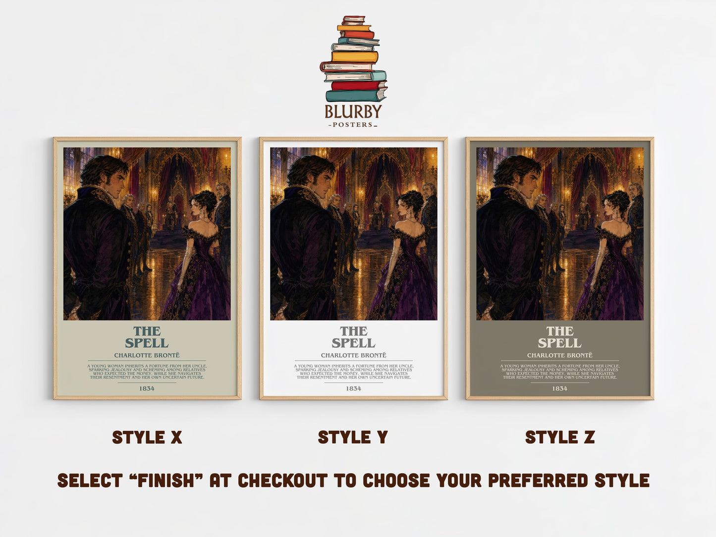 The Spell bookish print in frame leaning in hallway – classic literature wall art