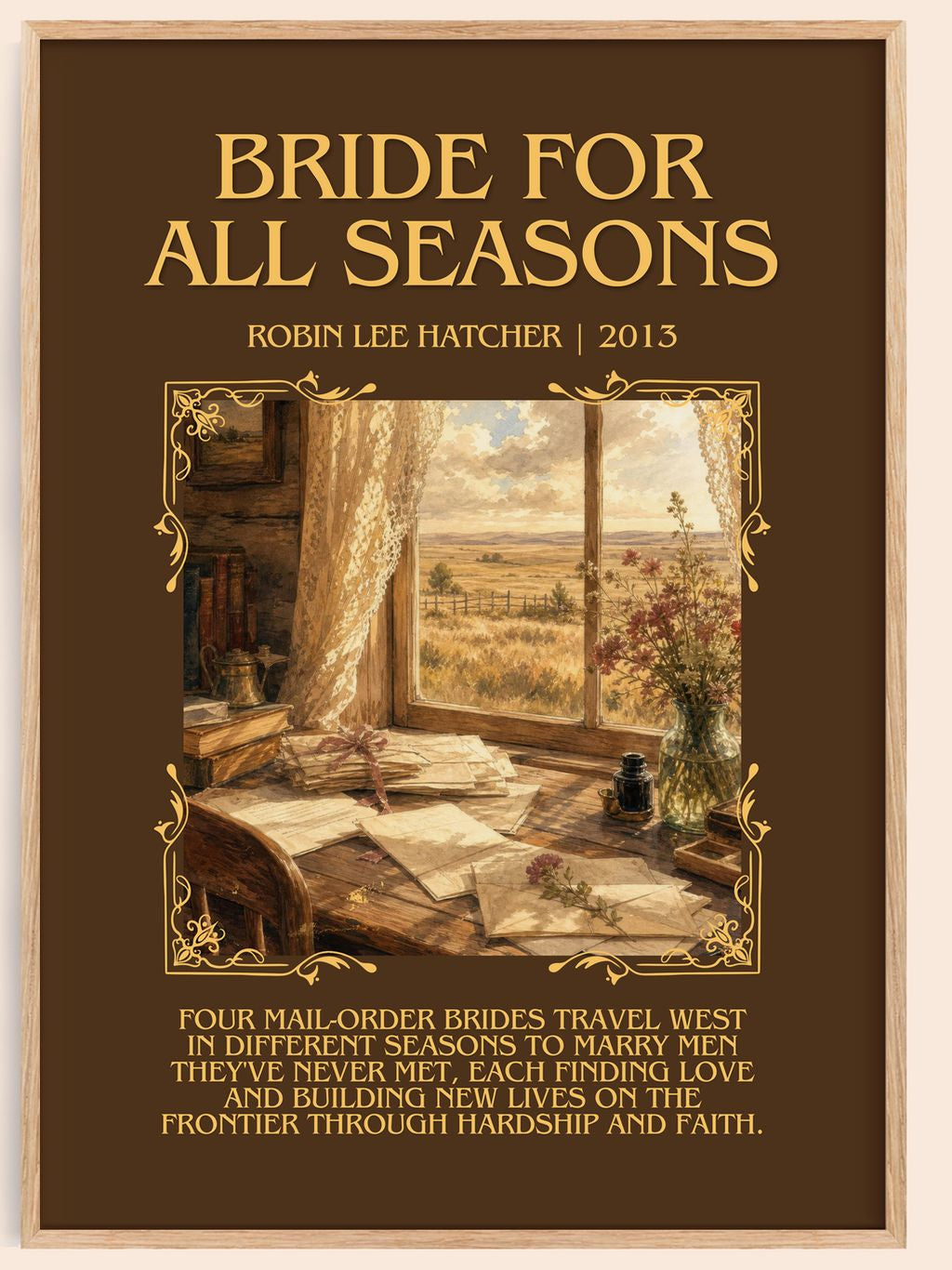 Bride for All Seasons Minimalist Book Poster by Robin Lee Hatcher – book poster