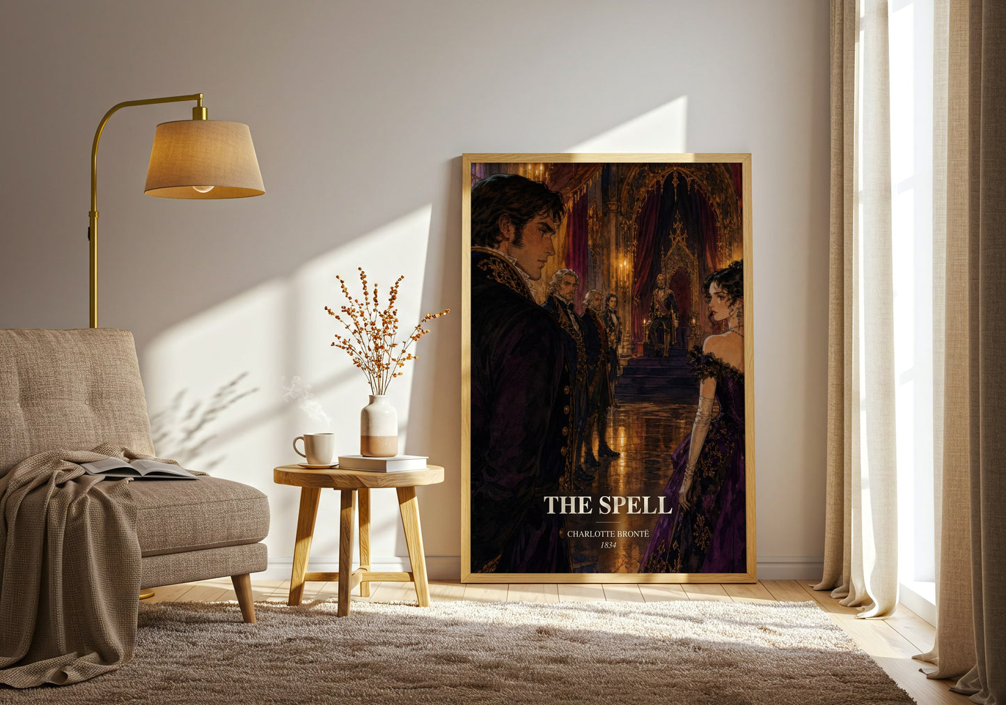 The Spell watercolour print in frame leaning in hallway – classic literature wall art