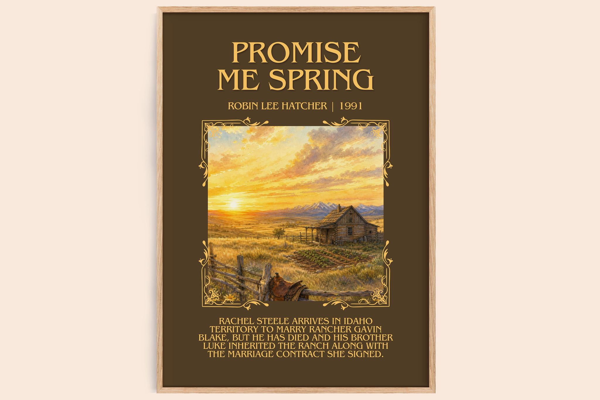Promise Me Spring Minimalist Book Poster by Robin Lee Hatcher