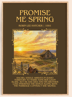Promise Me Spring Minimalist Book Poster by Robin Lee Hatcher – book poster