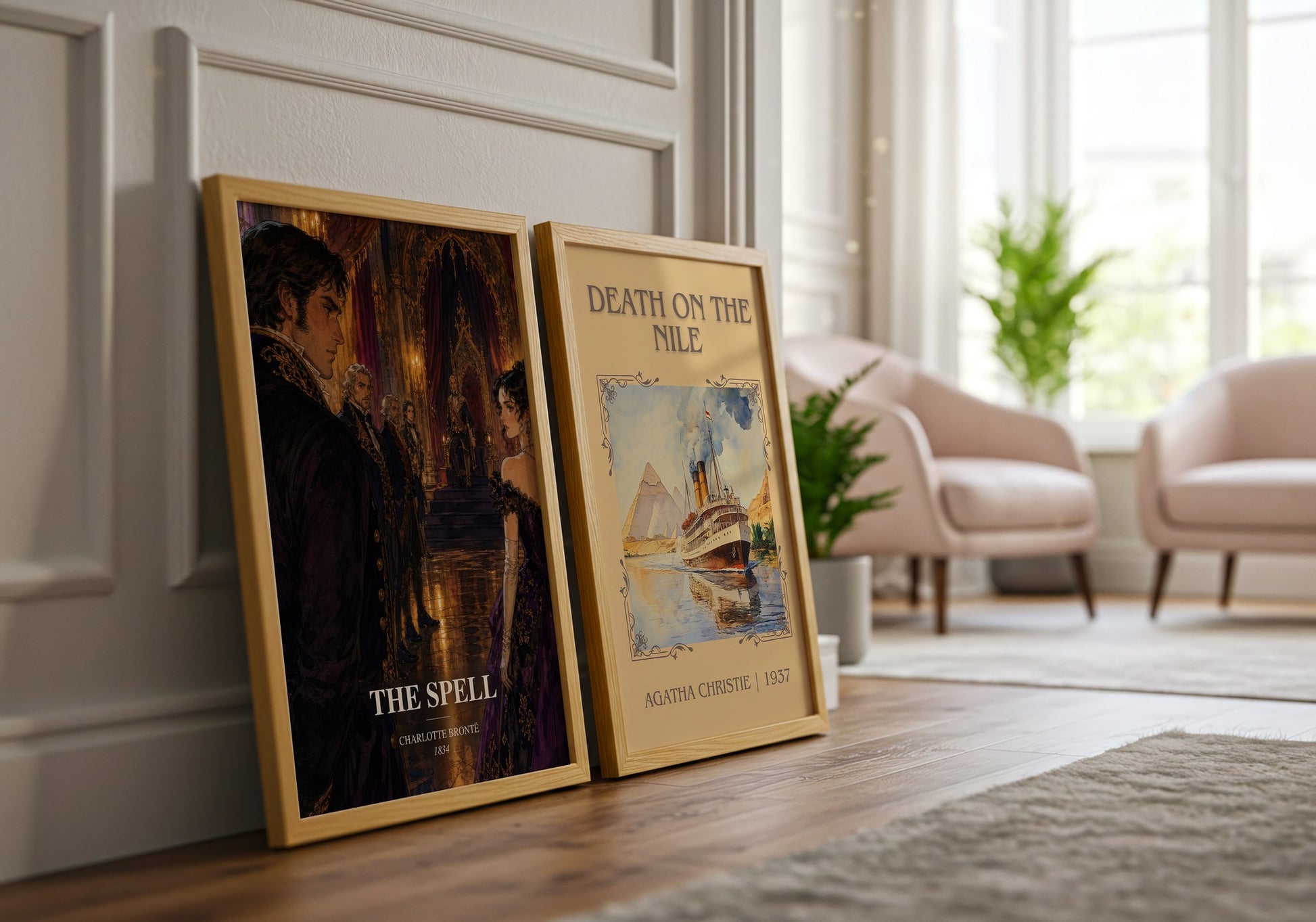 The Spell watercolour print framed by window – literary home decor