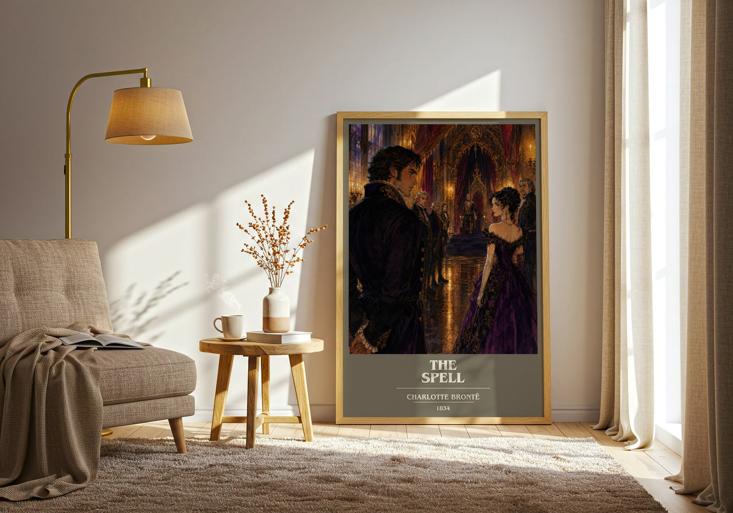 The Spell book cover print on bookshelf – Charlotte Brontë fan gift