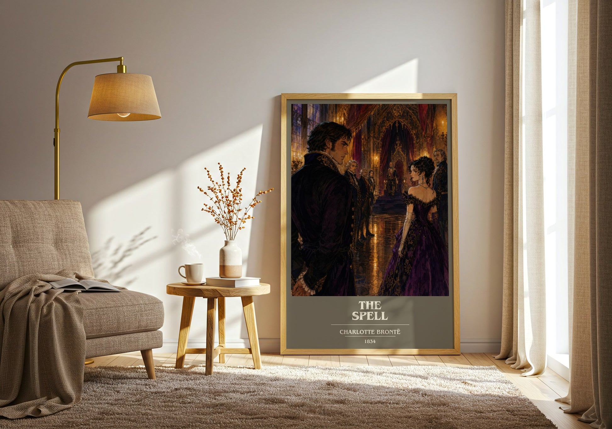 The Spell book cover print on bookshelf – Charlotte Brontë fan gift