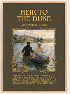 Heir to the Duke Minimalist Book Poster by Jane Ashford – book poster