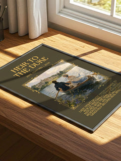 Heir to the Duke Minimalist Book Poster by Jane Ashford – print on a sunlit desk