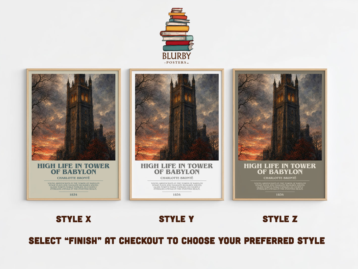 High Life In Tower Of Babylon bookish print in frame leaning in hallway – historical fiction wall art