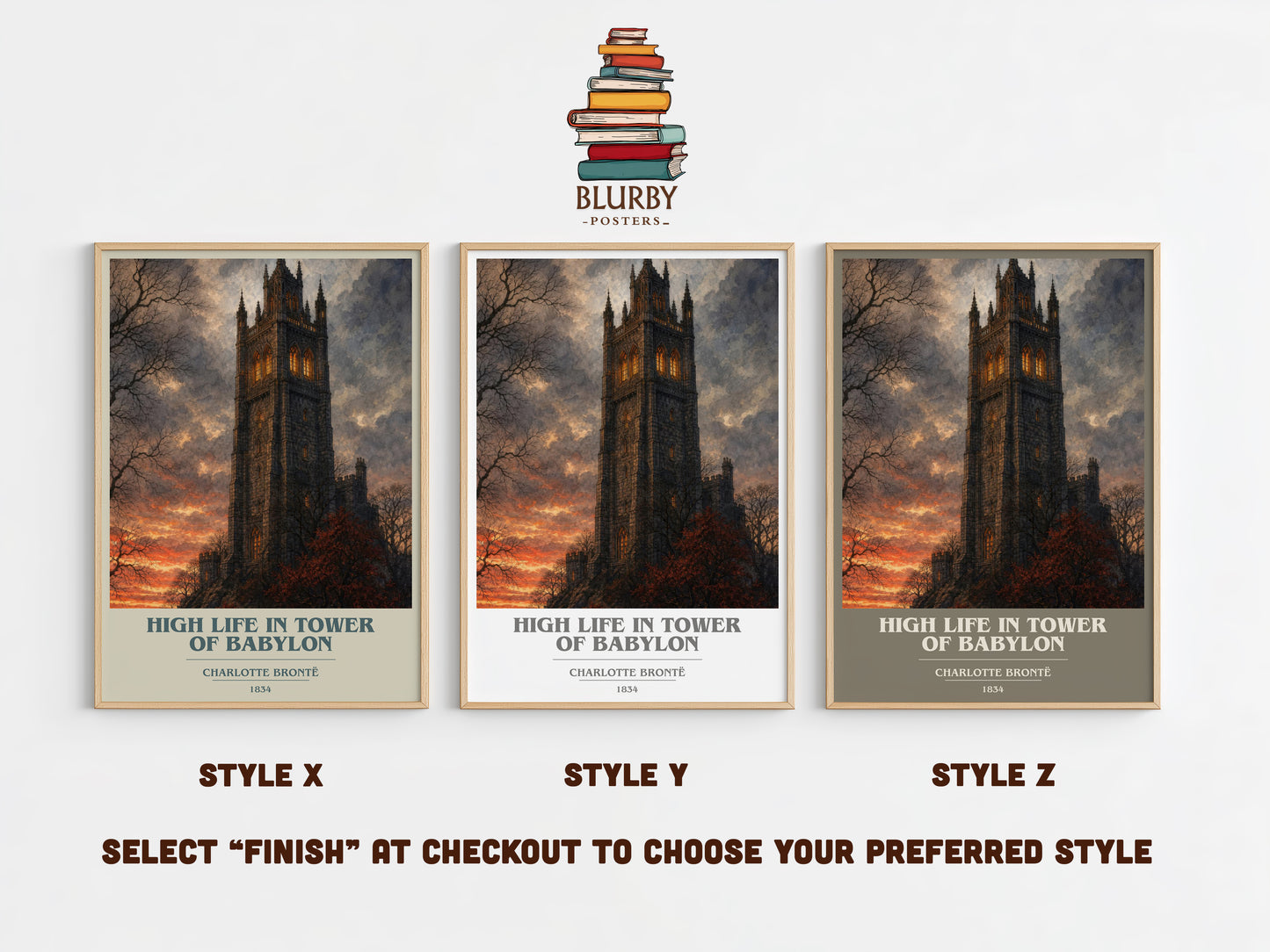 High Life In Tower Of Babylon book cover print in frame leaning in hallway – historical fiction wall art