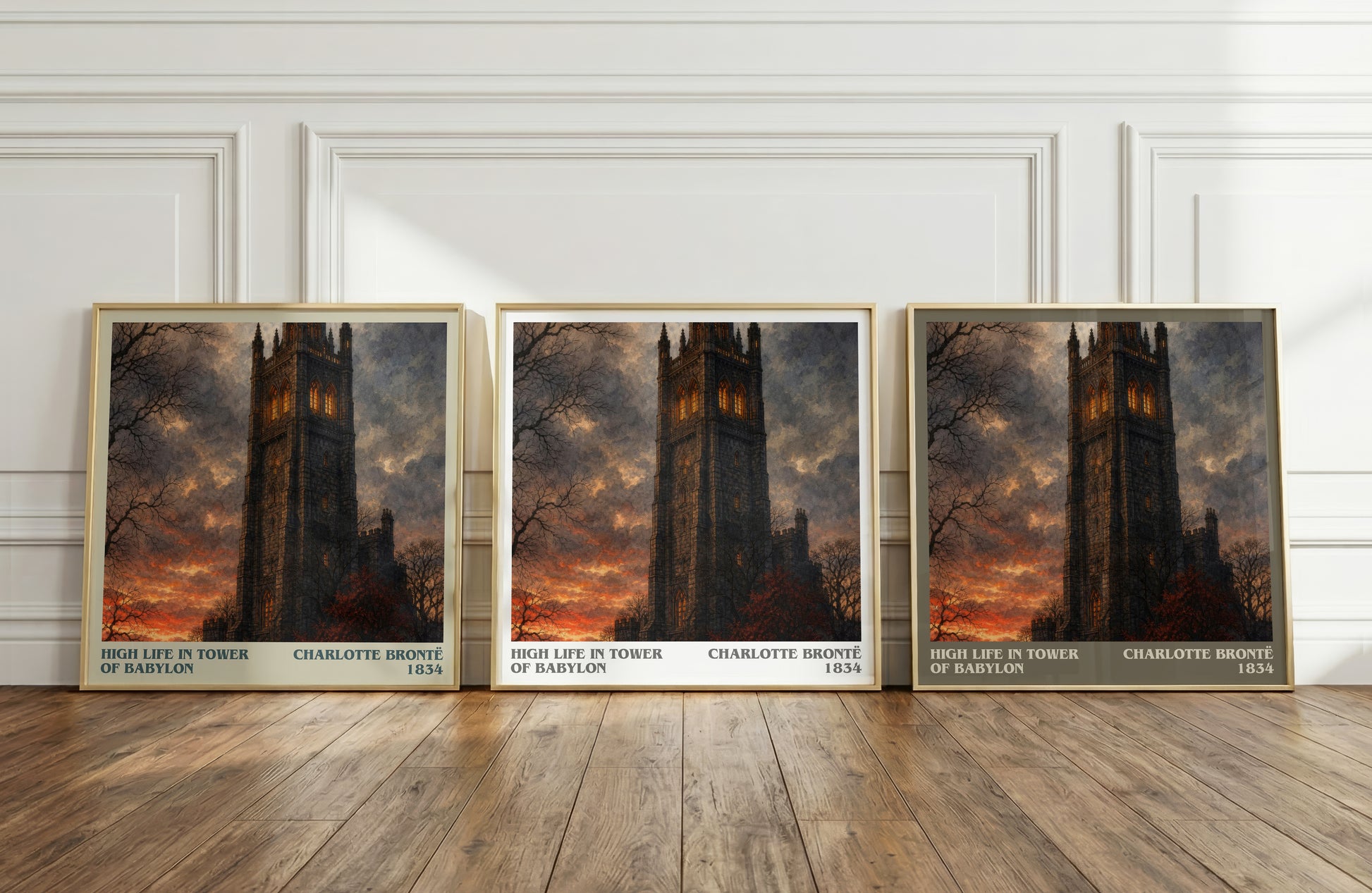 High Life In Tower Of Babylon literary art print colour and style options – Charlotte Brontë book art