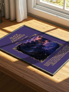 Black Lagoon favorites Minimalist Book Poster by Mike Thaler – print on a sunlit desk