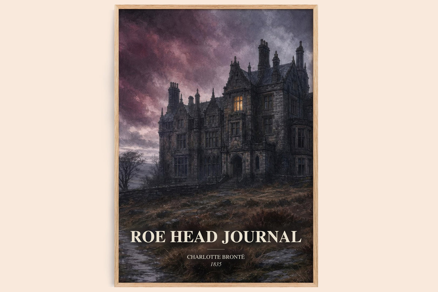 Roe Head Journal watercolour book poster by Charlotte Brontë – framed literary art print