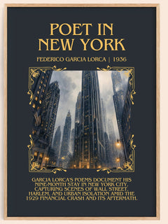 Poet in New York Minimalist Book Poster by Federico García Lorca – book poster