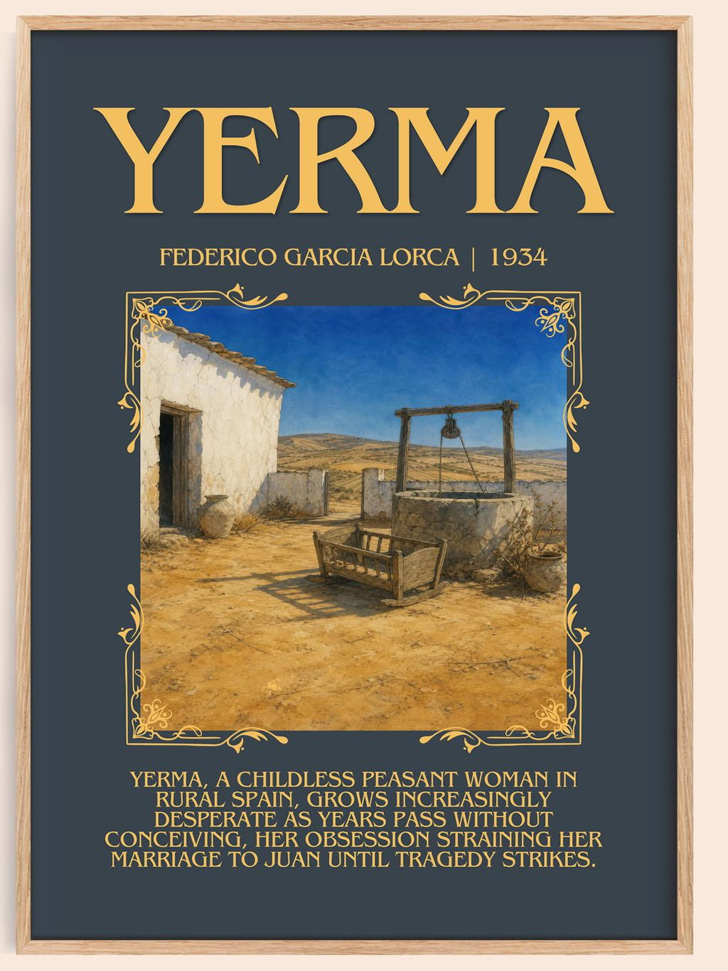 Yerma Minimalist Book Poster by Federico García Lorca – book poster
