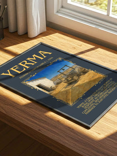 Yerma Minimalist Book Poster by Federico García Lorca – print on a sunlit desk