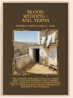 Blood wedding ; and, Yerma Minimalist Book Poster by F. Lorca – book poster