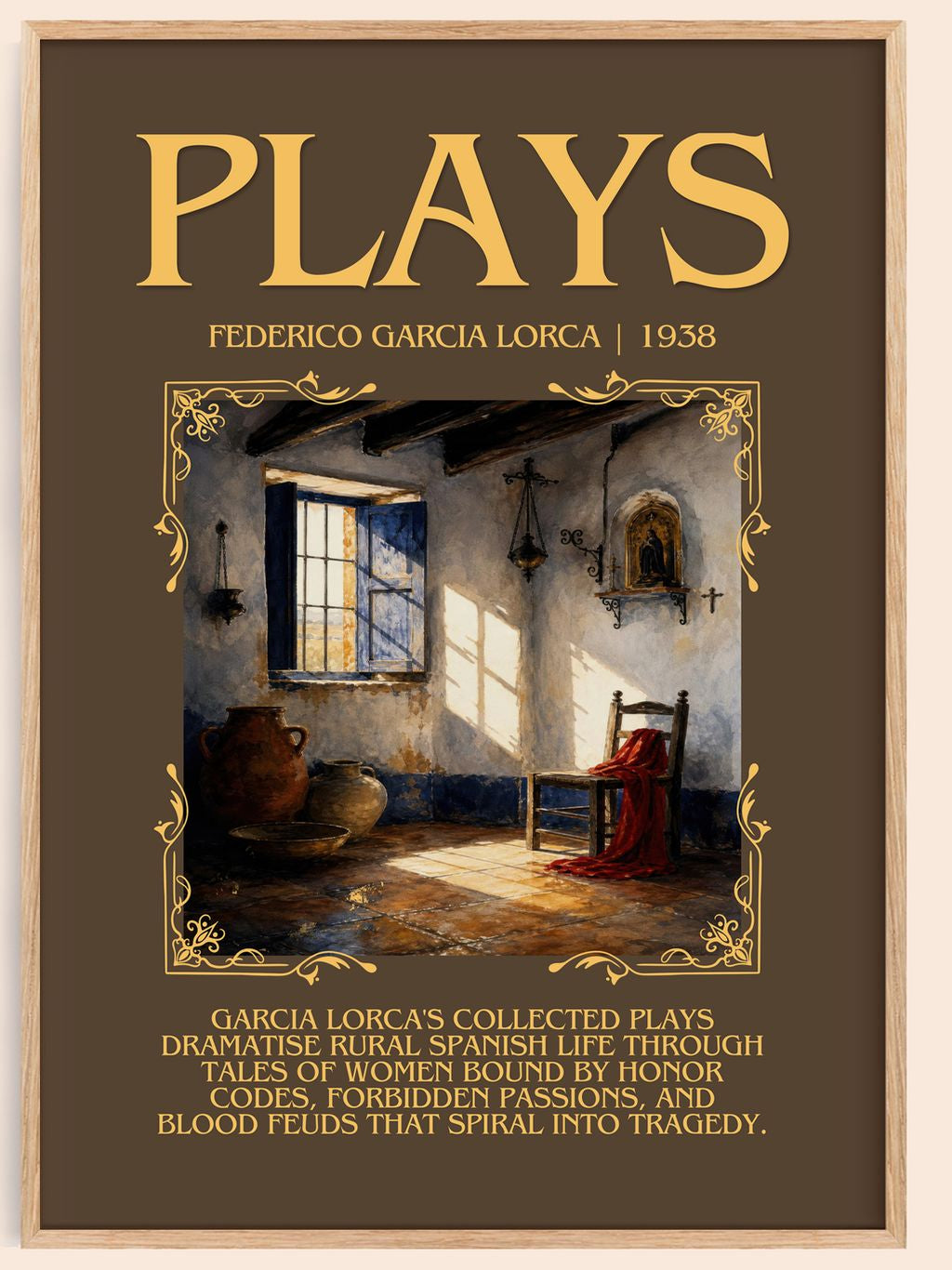 Plays Minimalist Book Poster by Federico García Lorca – book poster