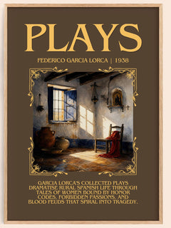 Plays Minimalist Book Poster by Federico García Lorca – book poster