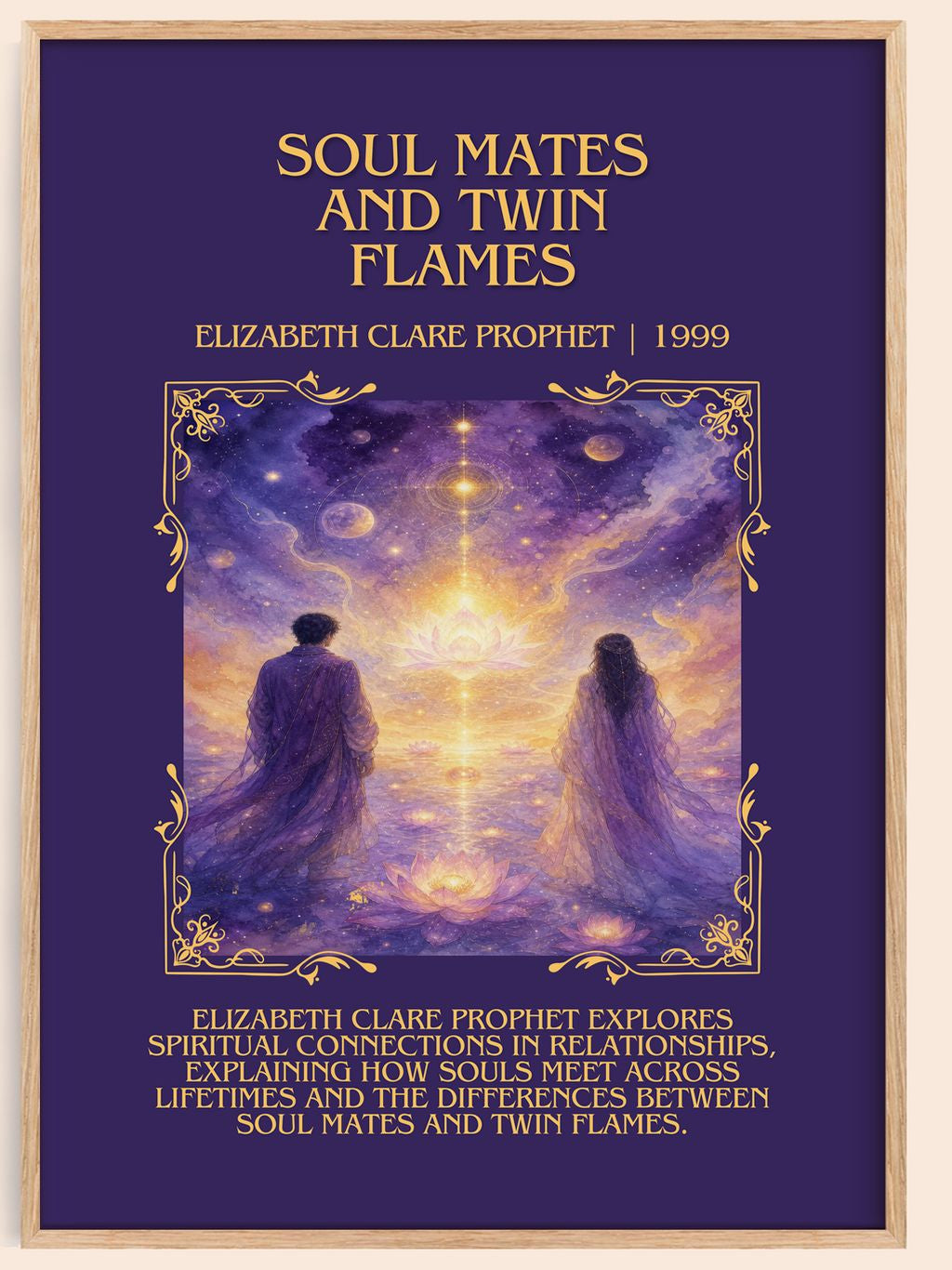 Soul Mates and Twin Flames Minimalist Book Poster by E. Prophet – book poster