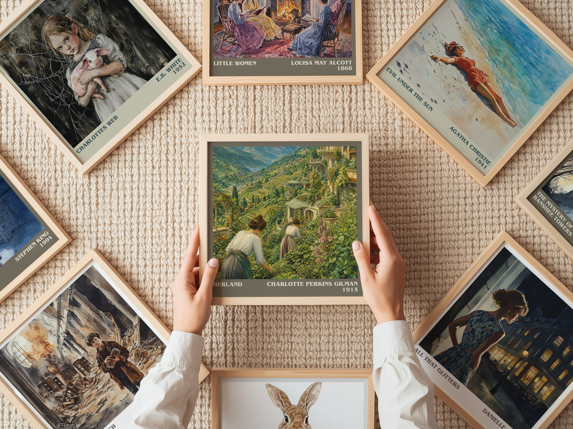Herland literary book poster framed on wall – classic literature wall art