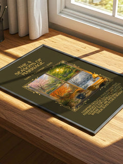 The 4 Seasons of Marriage Minimalist Book Poster by Gary D. Chapman – print on a sunlit desk