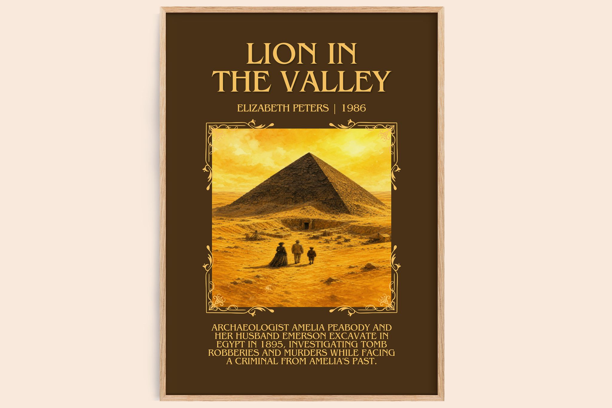 Lion in the valley Minimalist Book Poster by Elizabeth Peters