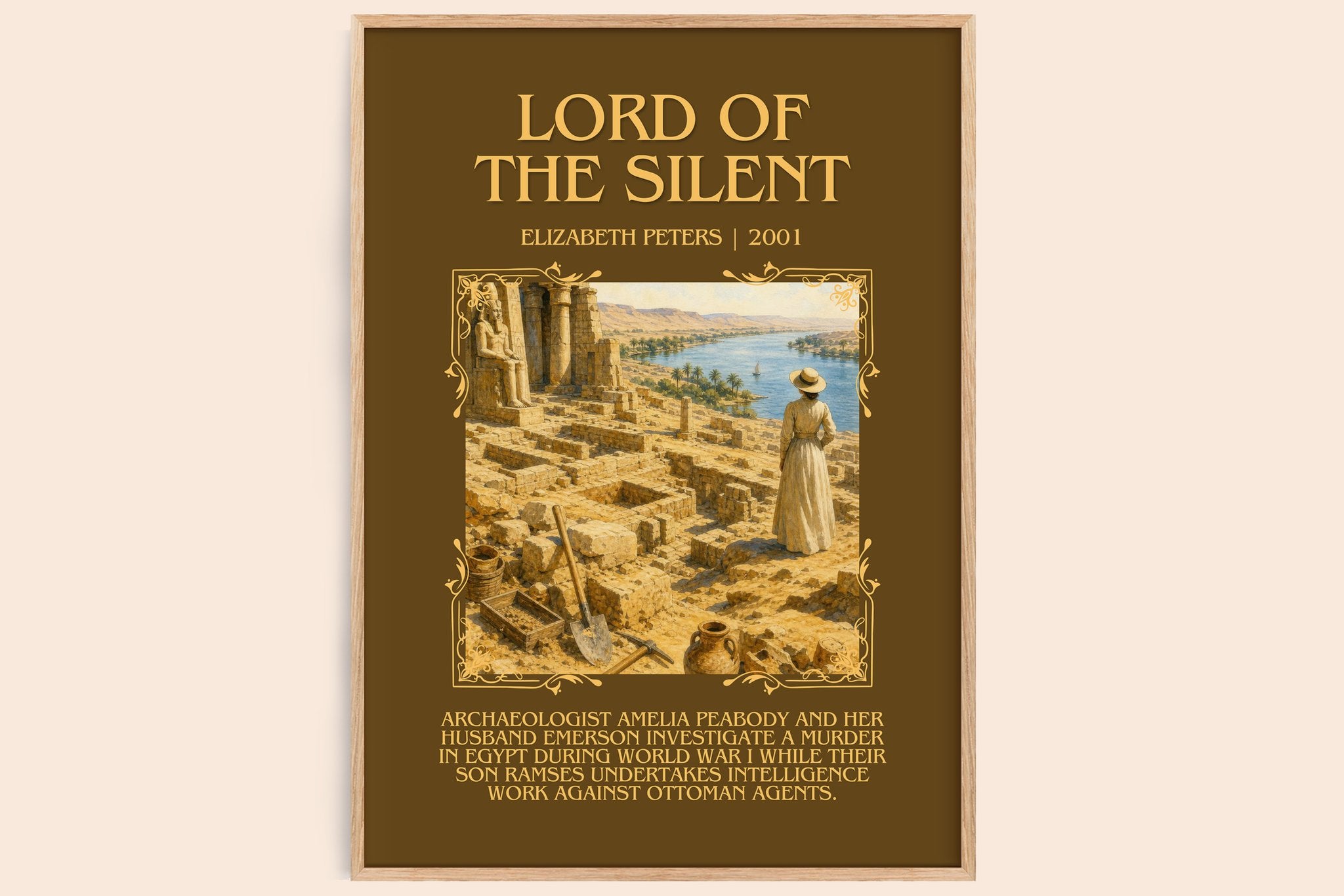 Lord of the silent Minimalist Book Poster by Elizabeth Peters