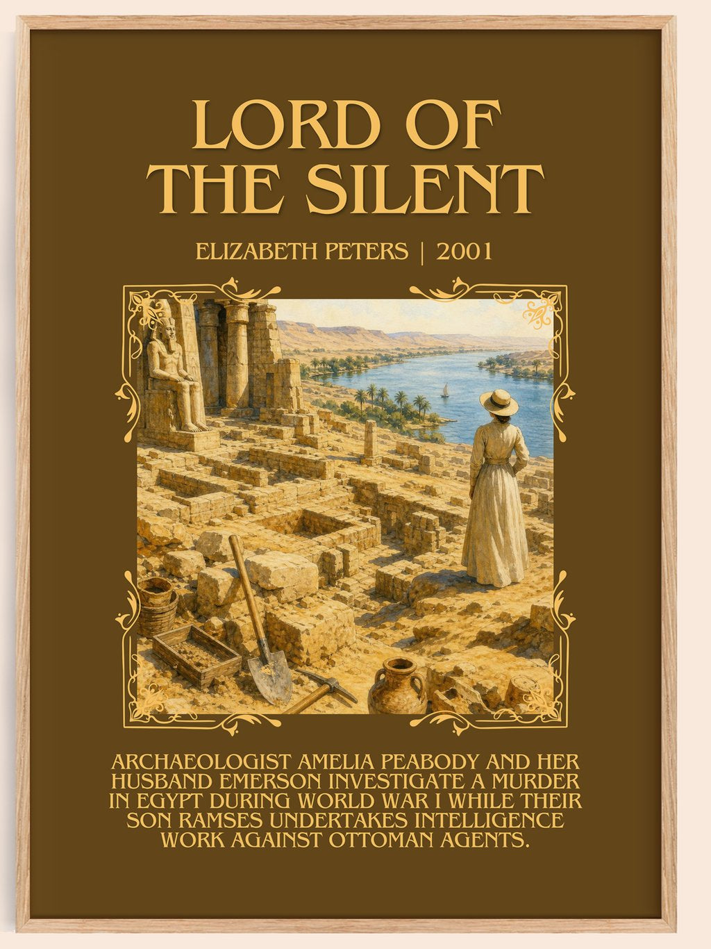 Lord of the silent Minimalist Book Poster by Elizabeth Peters – book poster