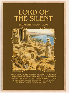Lord of the silent Minimalist Book Poster by Elizabeth Peters – book poster