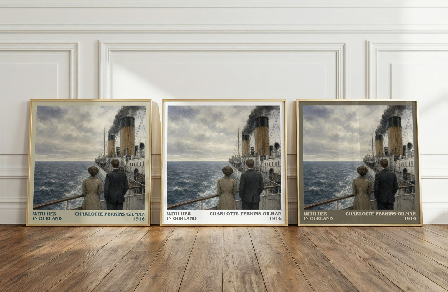 With Her In Ourland literary art print colour and style options – Charlotte Perkins Gilman book art