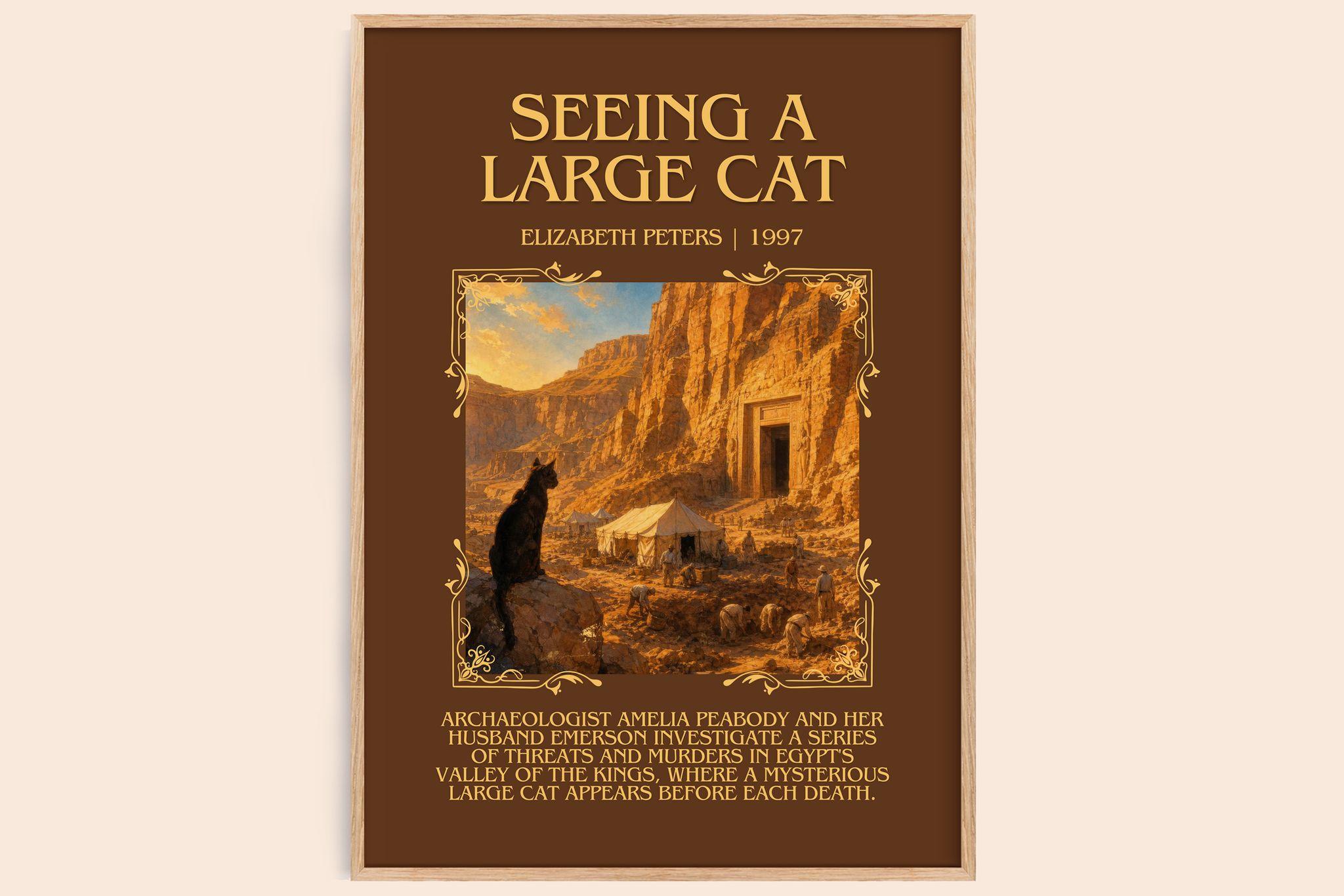 Seeing a large cat Minimalist Book Poster by Elizabeth Peters