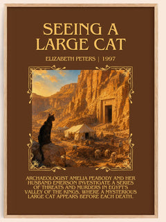Seeing a large cat Minimalist Book Poster by Elizabeth Peters – book poster