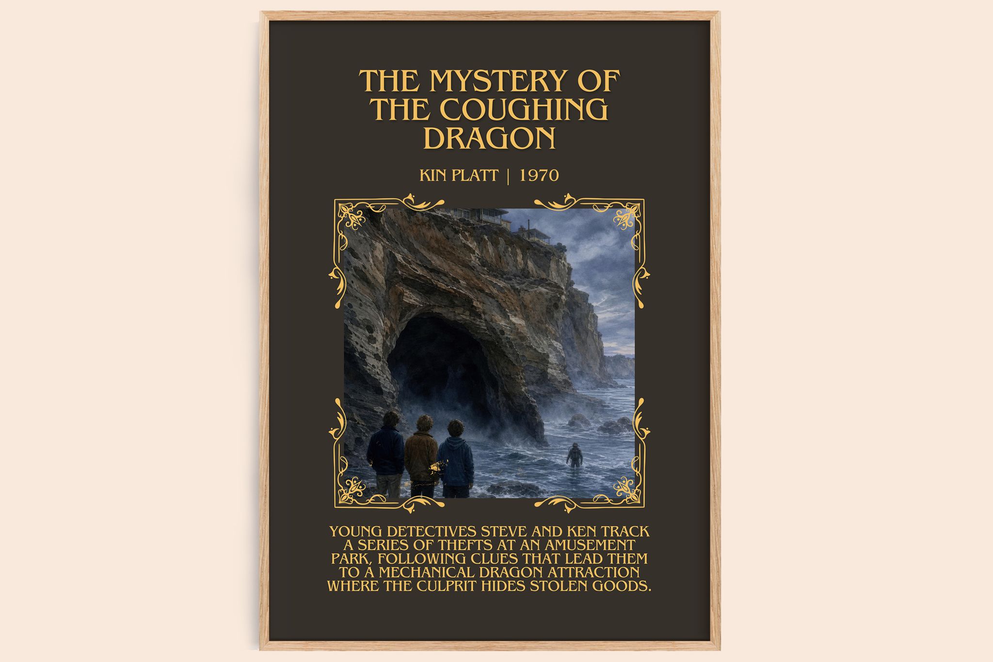 The Mystery of the Coughing Dragon Minimalist Book Poster by Kin Platt