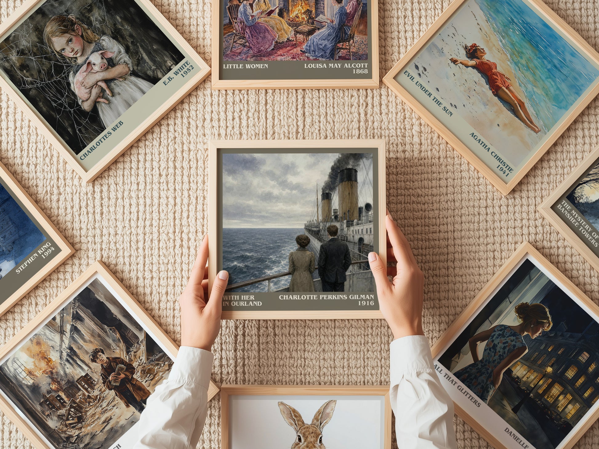 With Her In Ourland literary book poster framed on wall – sci fi wall art