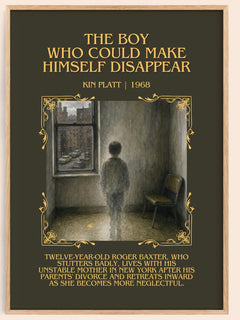 The boy who could make himself disappear Minimalist Book Poster by Kin Platt – book poster