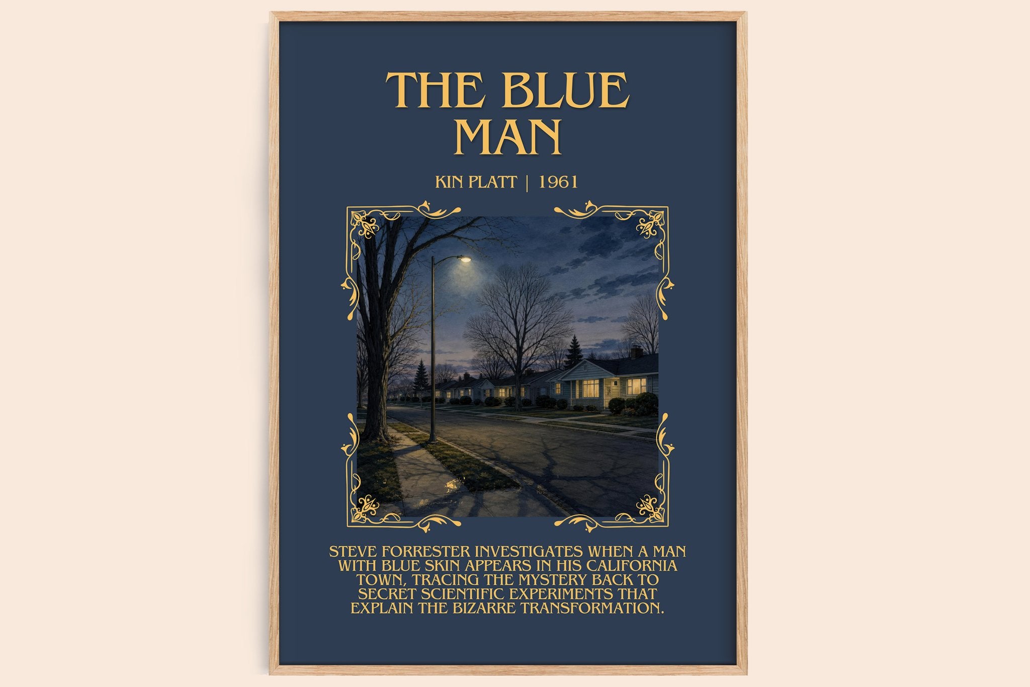 The blue man Minimalist Book Poster by Kin Platt