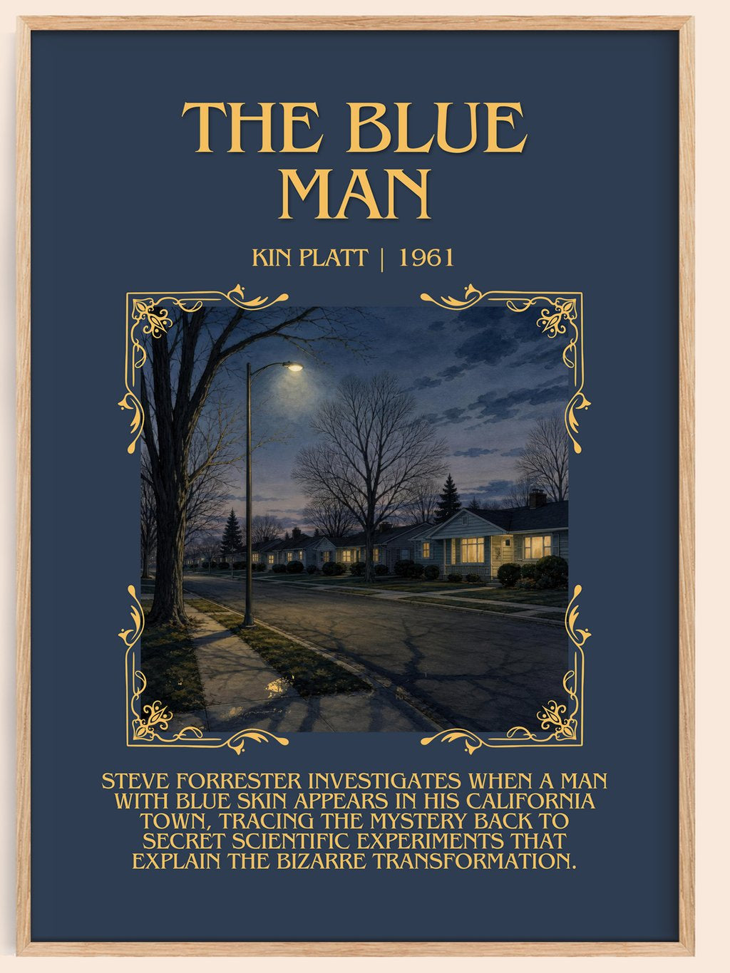The blue man Minimalist Book Poster by Kin Platt – book poster