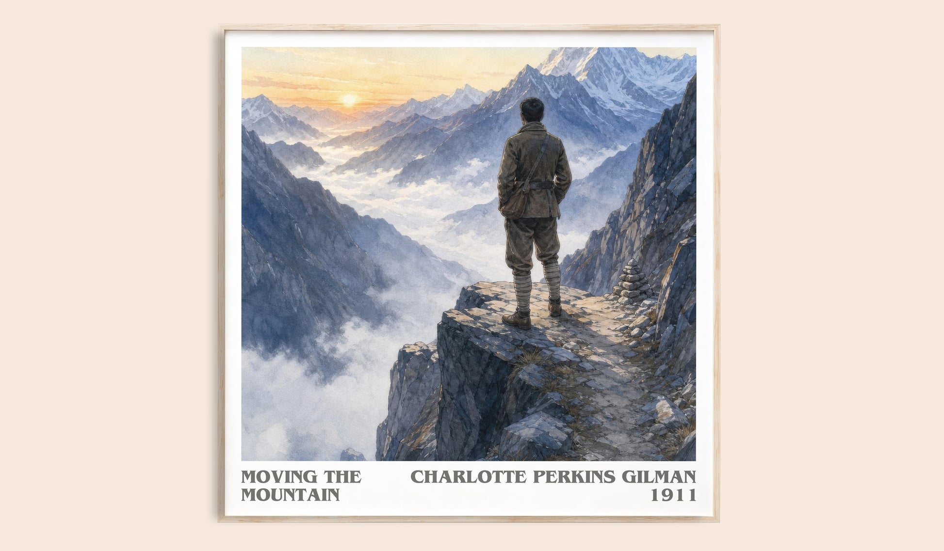 Moving The Mountain literary book poster by Charlotte Perkins Gilman – framed literary art print