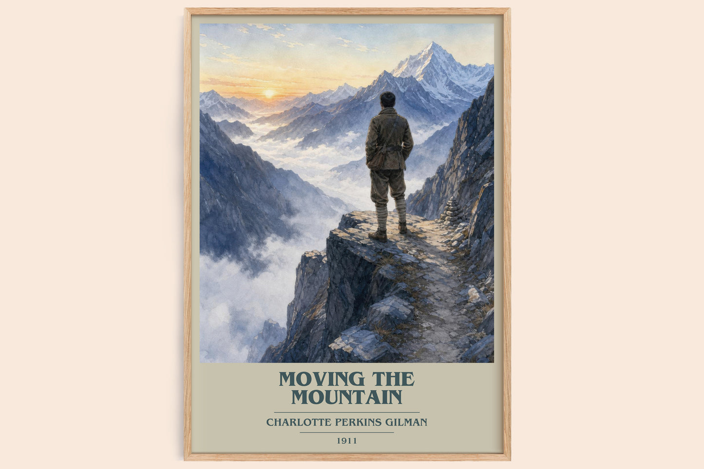 Moving The Mountain book cover book poster by Charlotte Perkins Gilman – framed literary art print