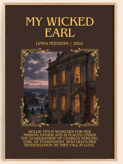My Wicked Earl Minimalist Book Poster by Linda Needham – book poster