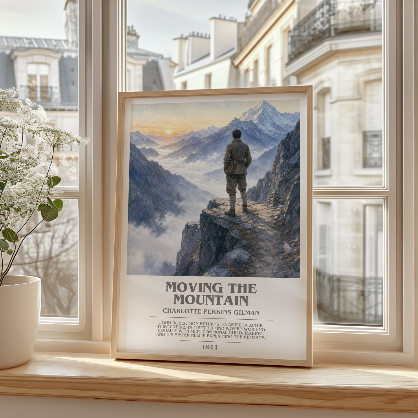 Moving The Mountain bookish poster colour and style options – Charlotte Perkins Gilman book art