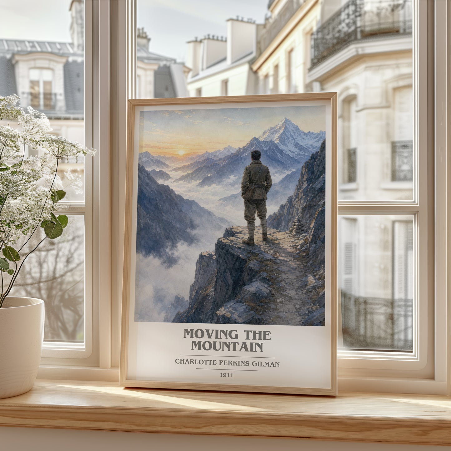 Moving The Mountain book cover poster colour and style options – Charlotte Perkins Gilman book art
