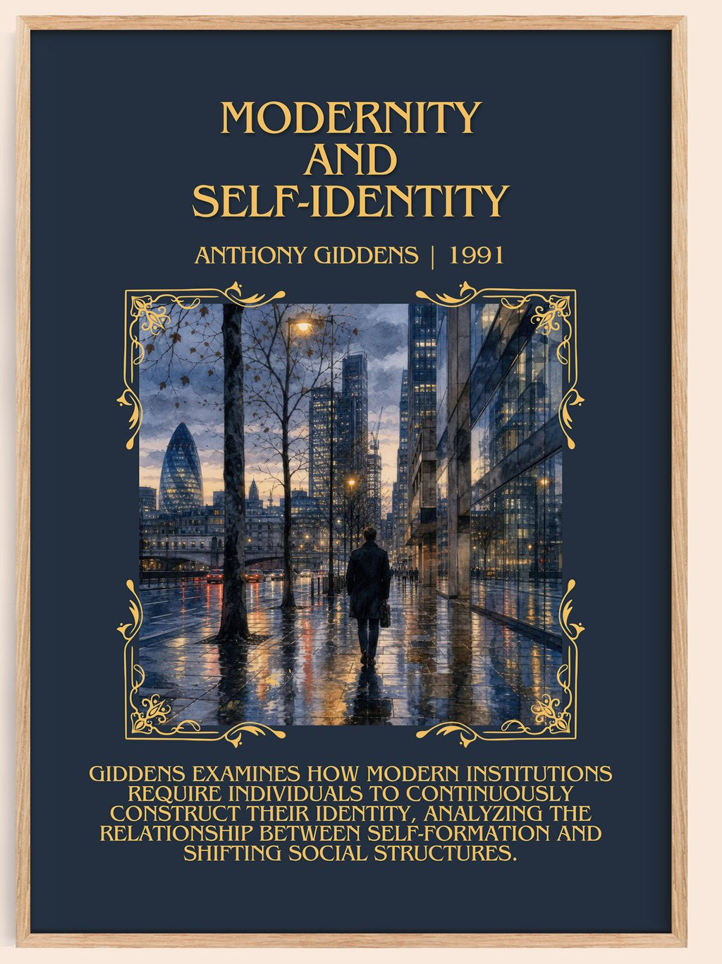 Modernity and self-identity Minimalist Book Poster by Anthony Giddens – book poster