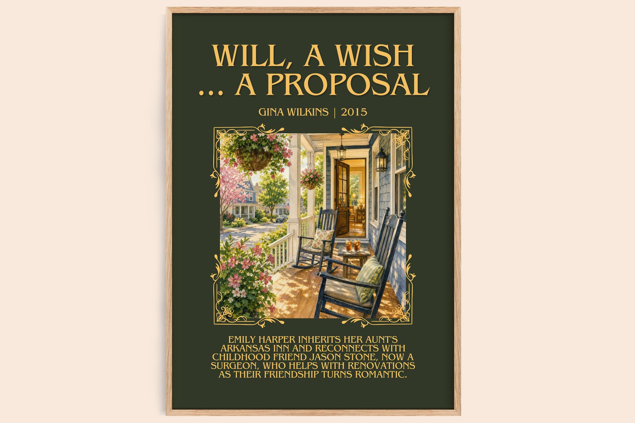 Will, a Wish ... a Proposal Minimalist Book Poster by Gina Wilkins