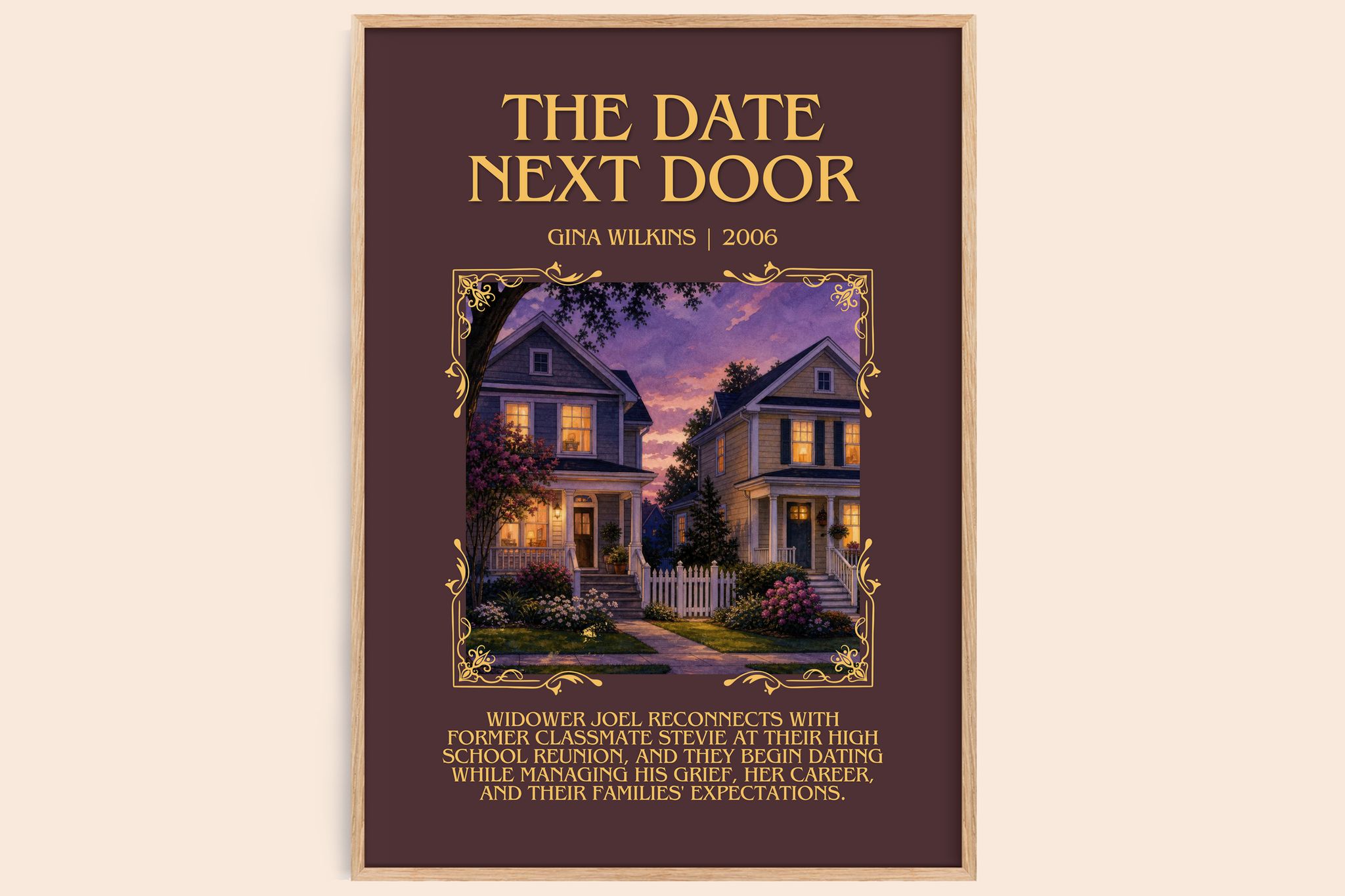 The Date Next Door Minimalist Book Poster by Gina Wilkins