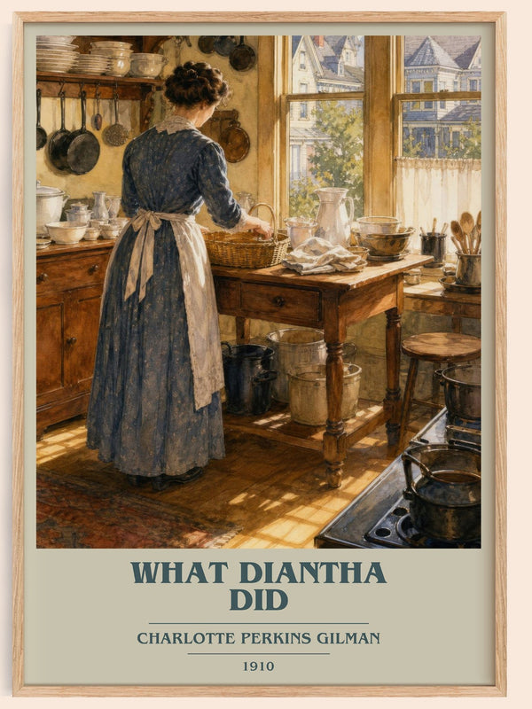 What Diantha Did book cover book poster by Charlotte Perkins Gilman – framed literary art print
