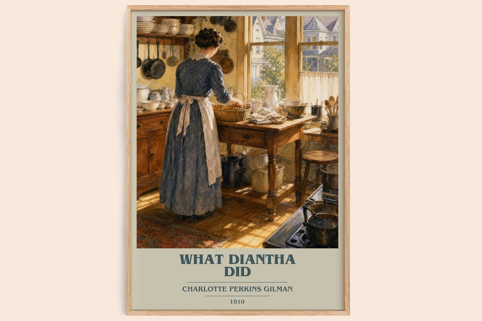 What Diantha Did book cover book poster by Charlotte Perkins Gilman – framed literary art print