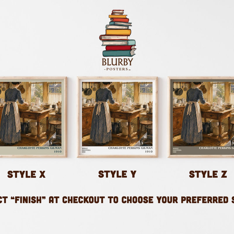 What Diantha Did literary print in frame leaning in hallway – literary fiction wall art