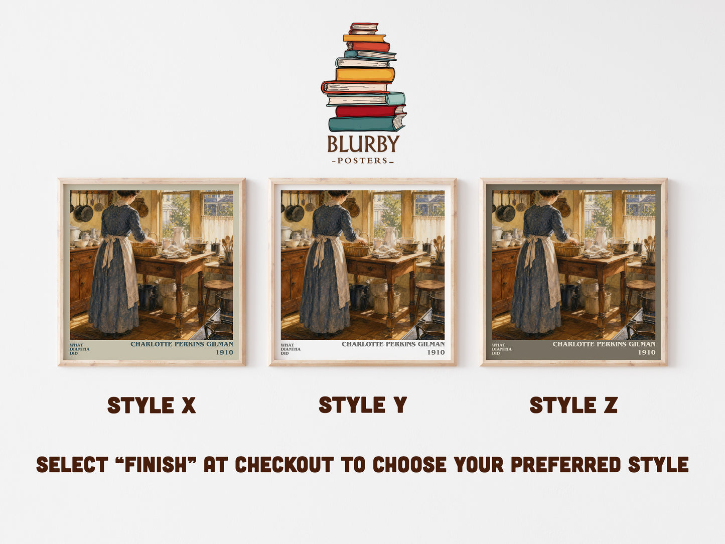 What Diantha Did literary print in frame leaning in hallway – literary fiction wall art