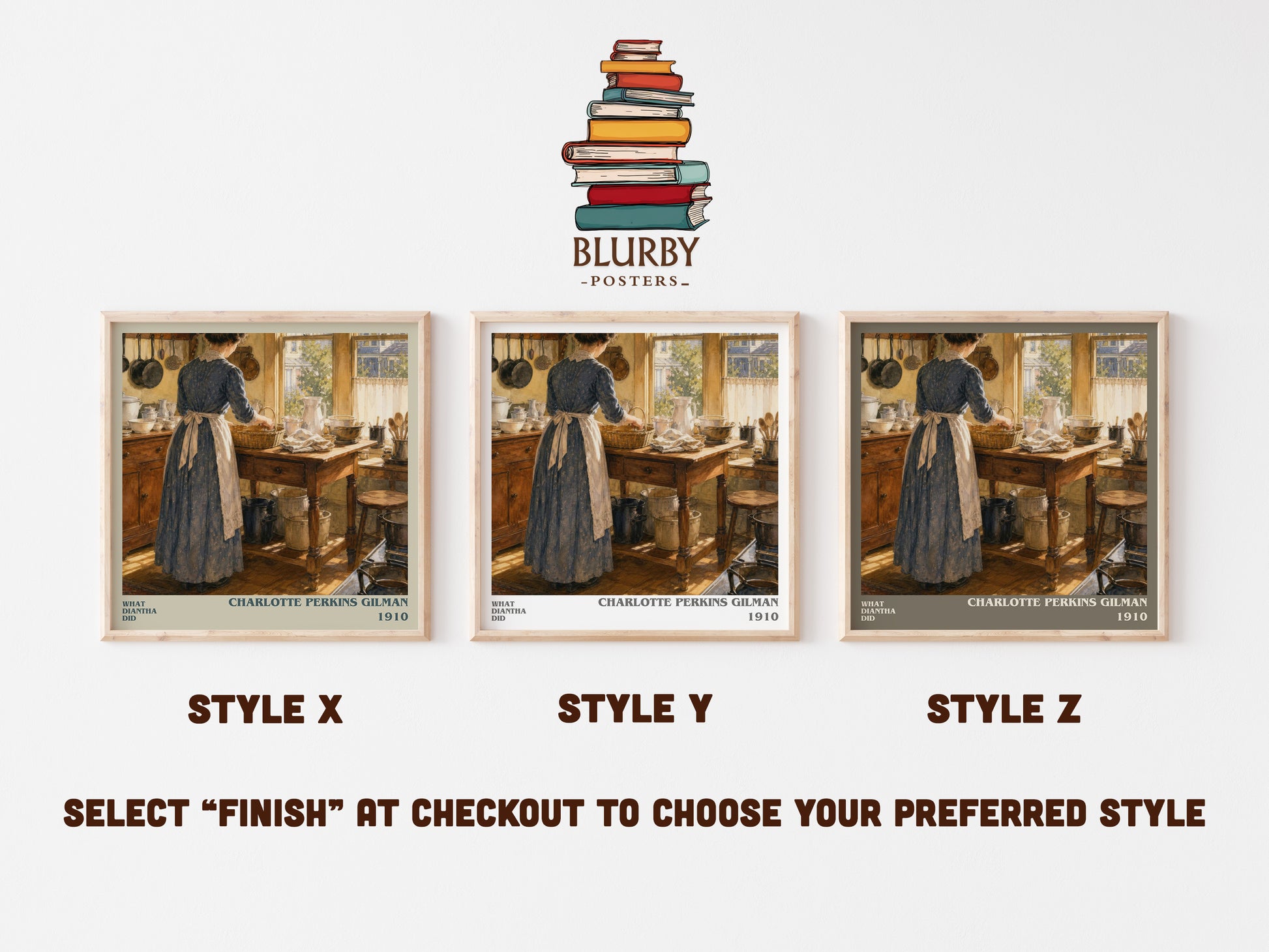What Diantha Did literary print in frame leaning in hallway – literary fiction wall art