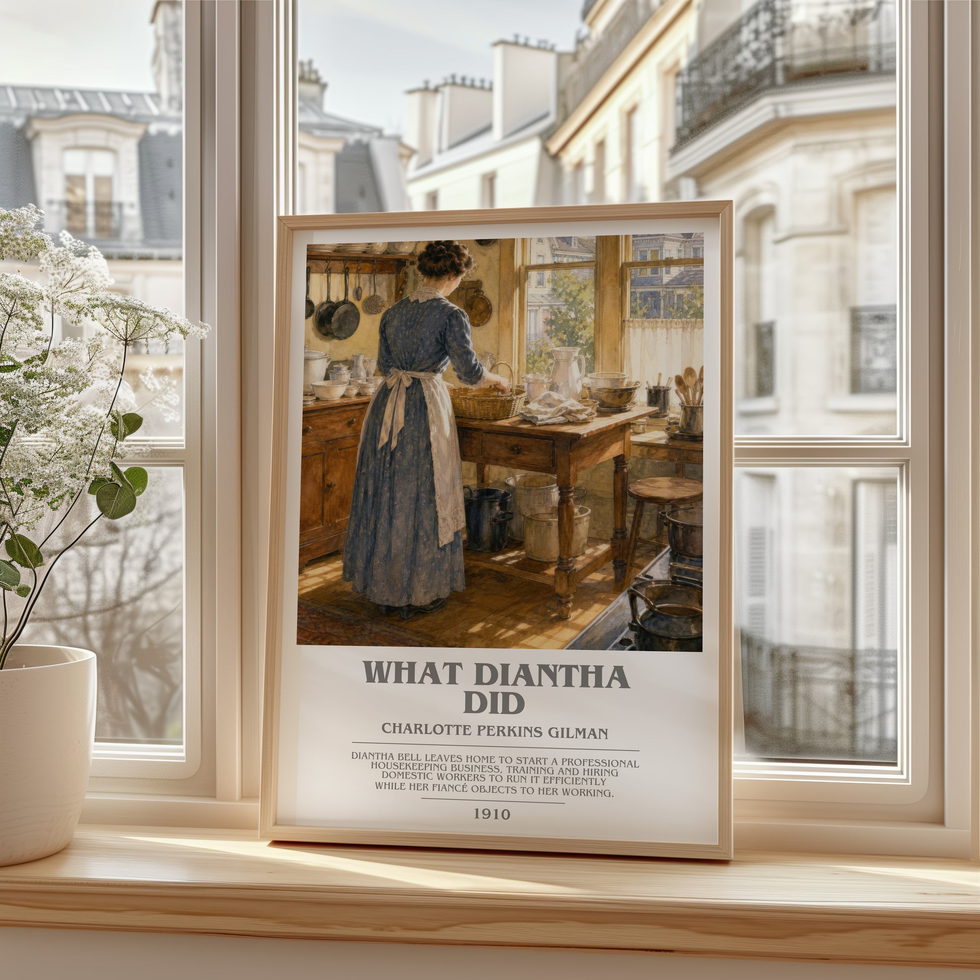 What Diantha Did bookish poster colour and style options – Charlotte Perkins Gilman book art